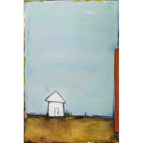 Blue and Brown Abstract Landscape Canvas Art, 12 x 18