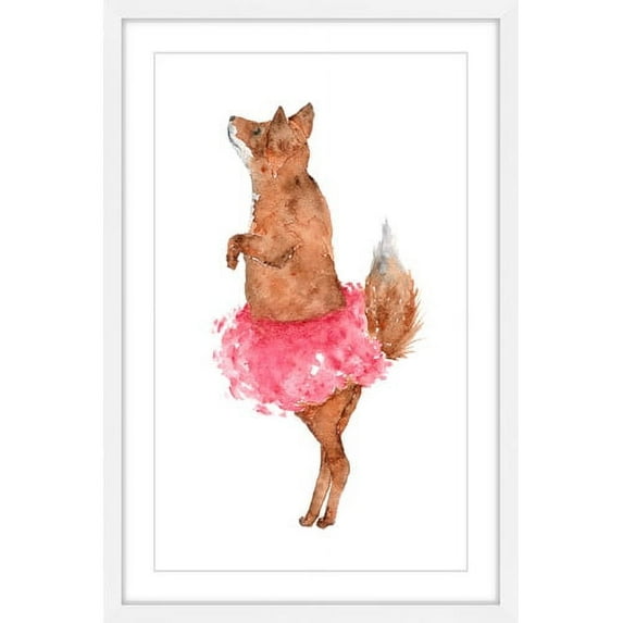 Marmont Hill "Ballerina Fox" by Thimble Sparrow Framed Painting Print