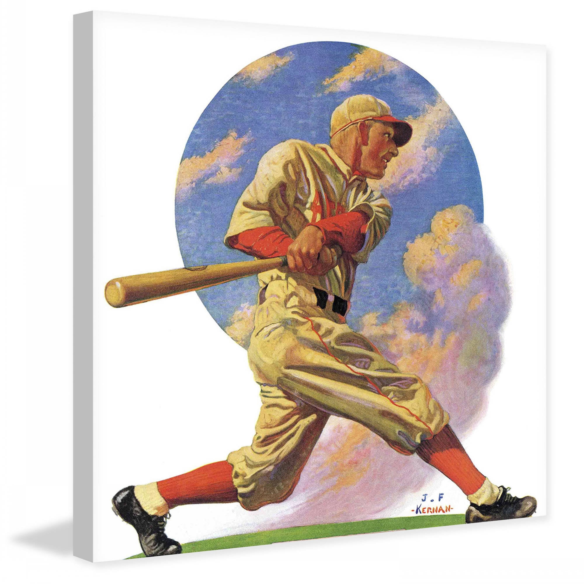 Marmont Hill Baseball Batter by J.F. Kernan Painting Print on Canvas