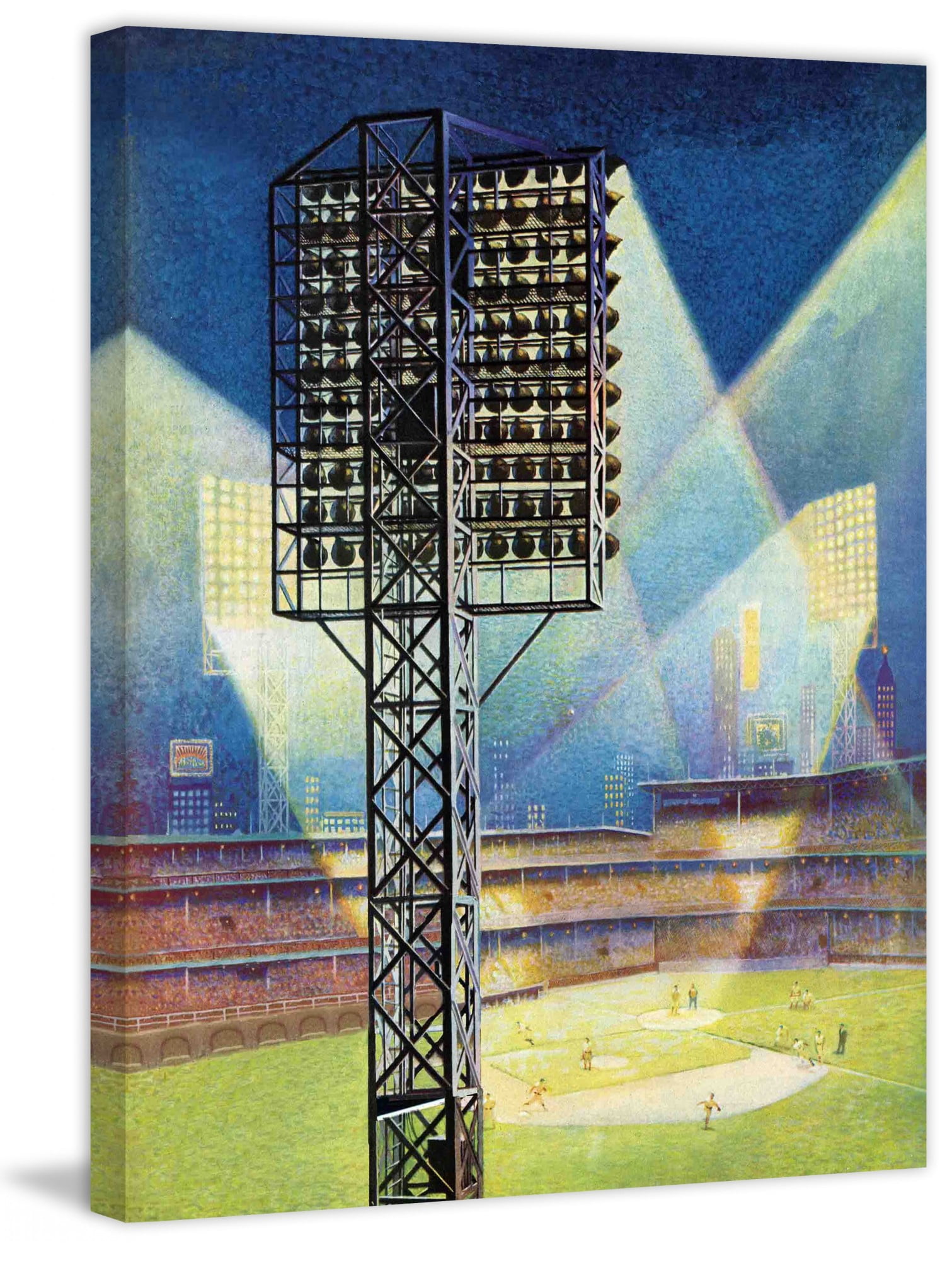 Marmont Hill Baseball Stadium at Night by Roy Hilton Painting Print on Canvas