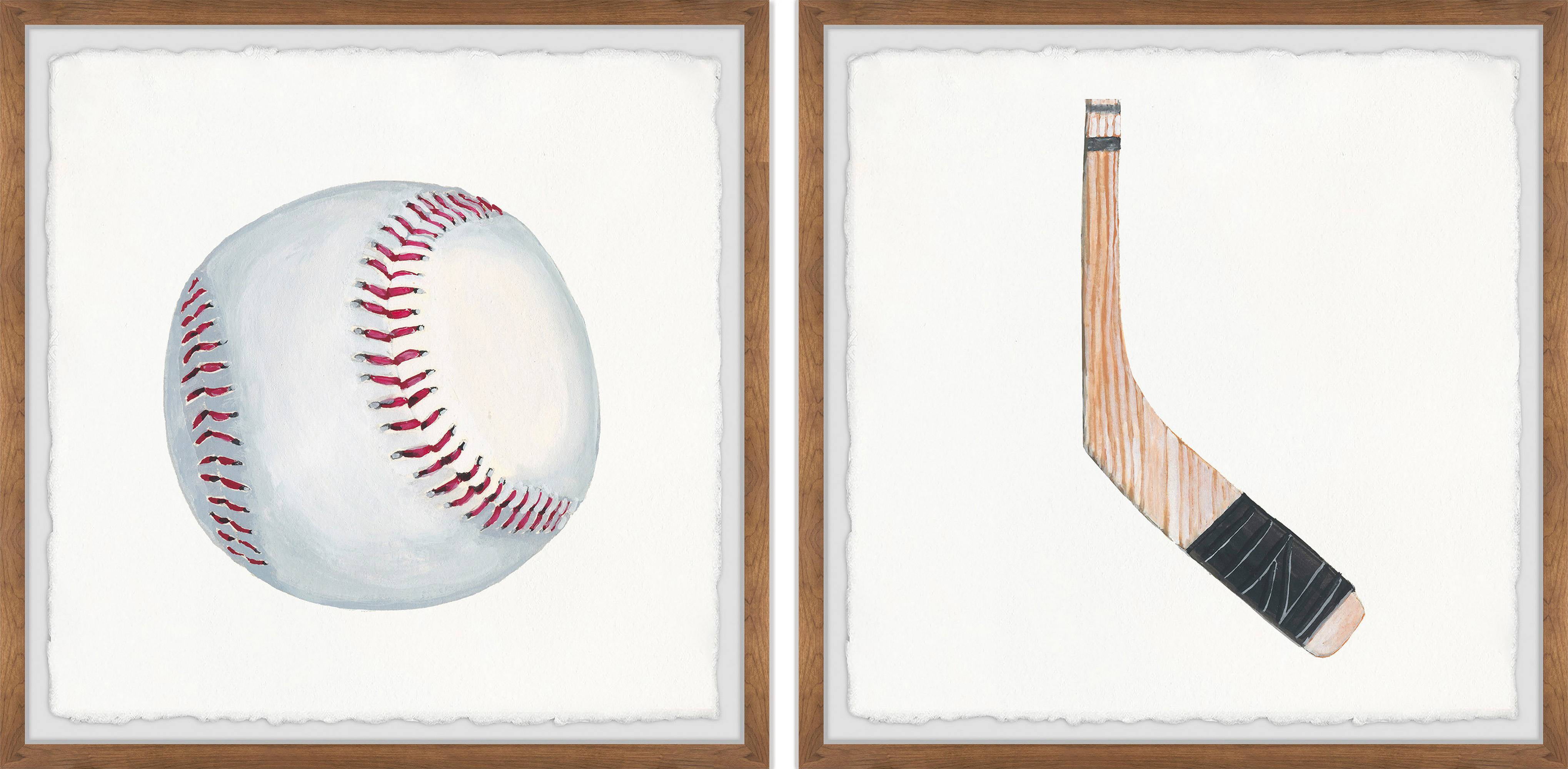 Marmont Hill Baseball and Hockey Stick Diptych Art Prints