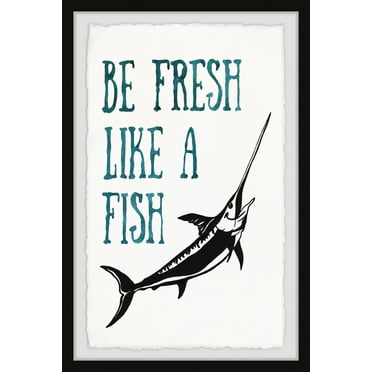 Marmont Hill Be Fresh like a Fish IV Framed Wall Art