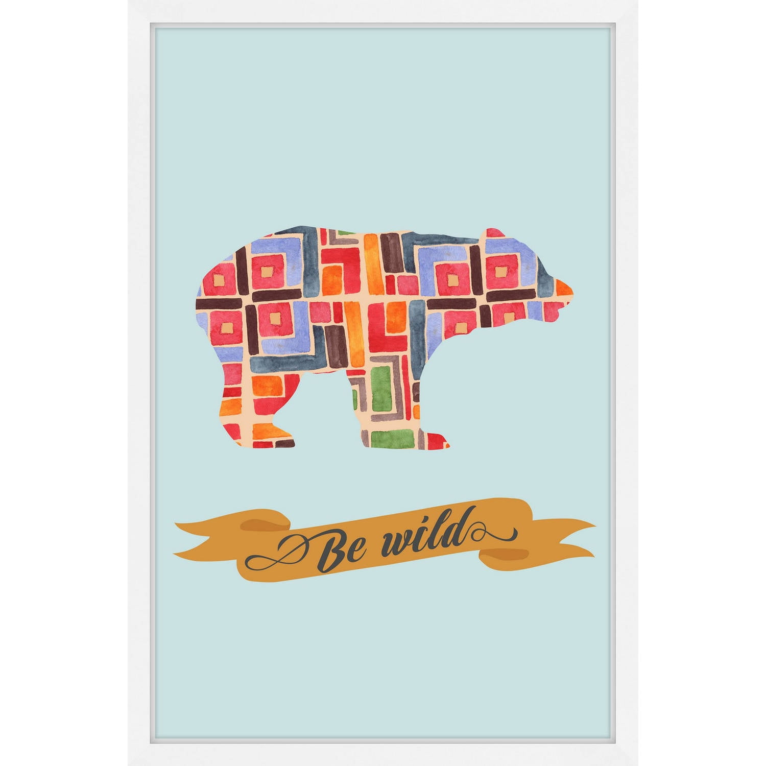 Marmont Hill "Be Wild Bear" Framed Painting Print