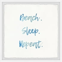 Marmont Hill Beach Sleep Repeat Iii Framed Wall Art, 12.00" x 1.50"