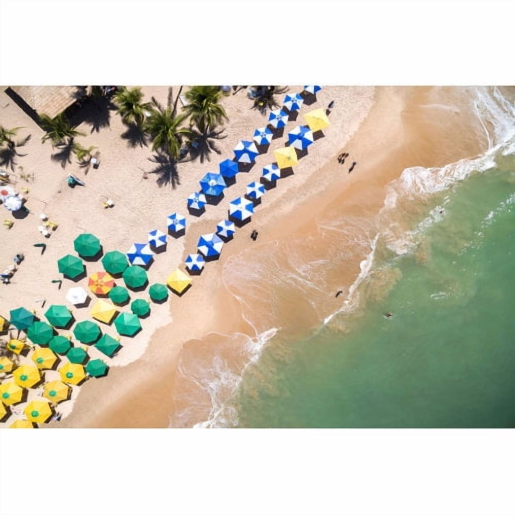 Marmont Hill - "Beach Umbrellas" Painting Print on Wrapped Canvas
