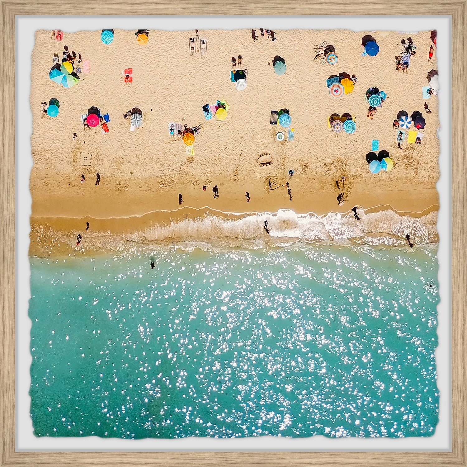 Turquoise Ocean and Sandy Shore Framed Landscape Print
