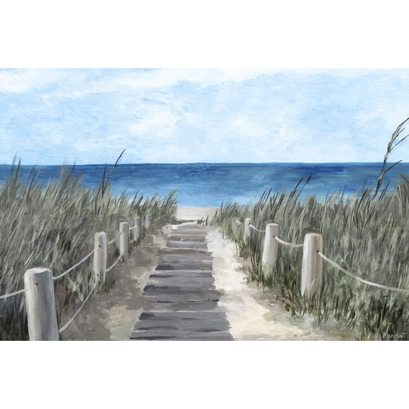 Marmont Hill Beach Wood Path Canvas Wall Art