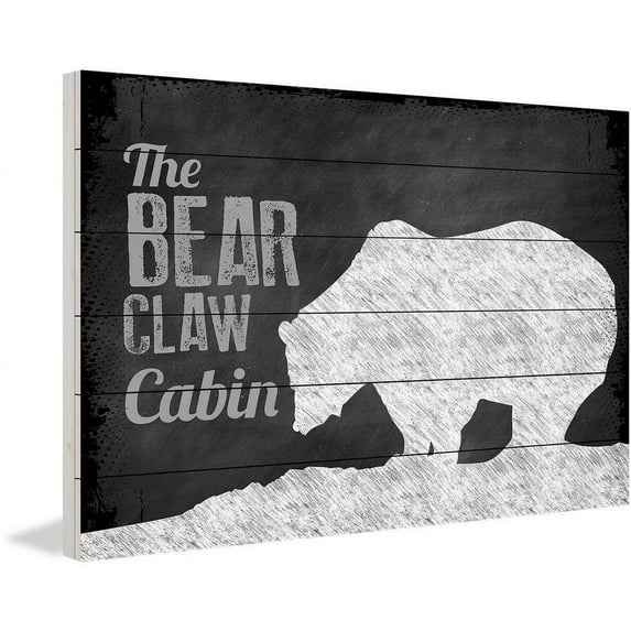 Marmont Hill "Bear Claw Cabin" Painting Print on White Wood