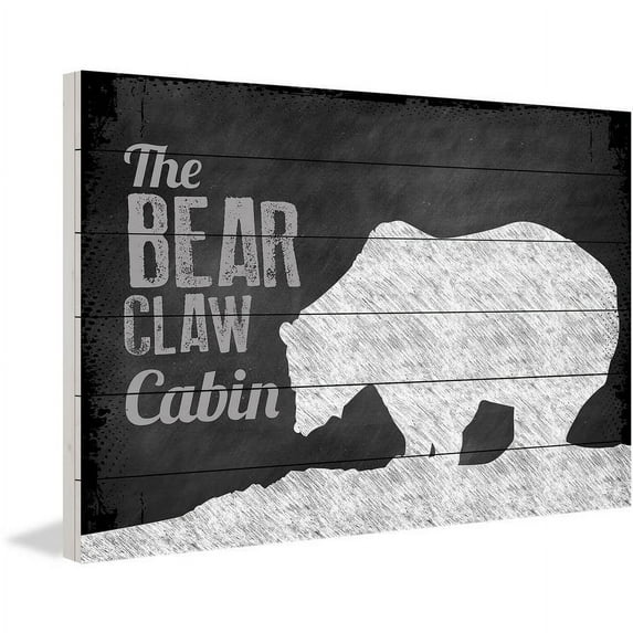 Marmont Hill "Bear Claw Cabin" Painting Print on White Wood