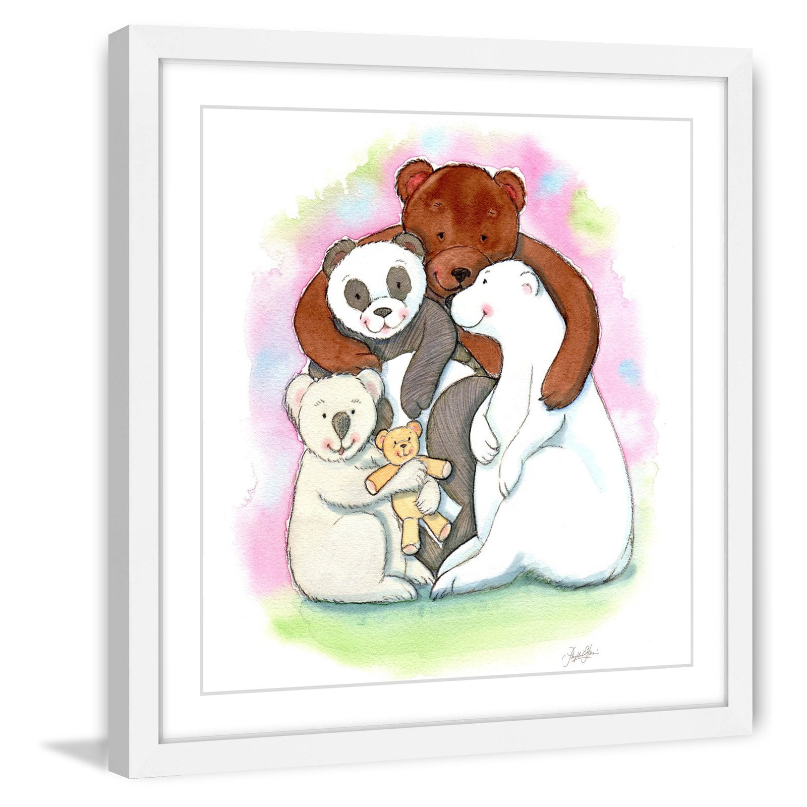 Marmont Hill "Bear Hug" by Phyllis Harris Framed Painting Print