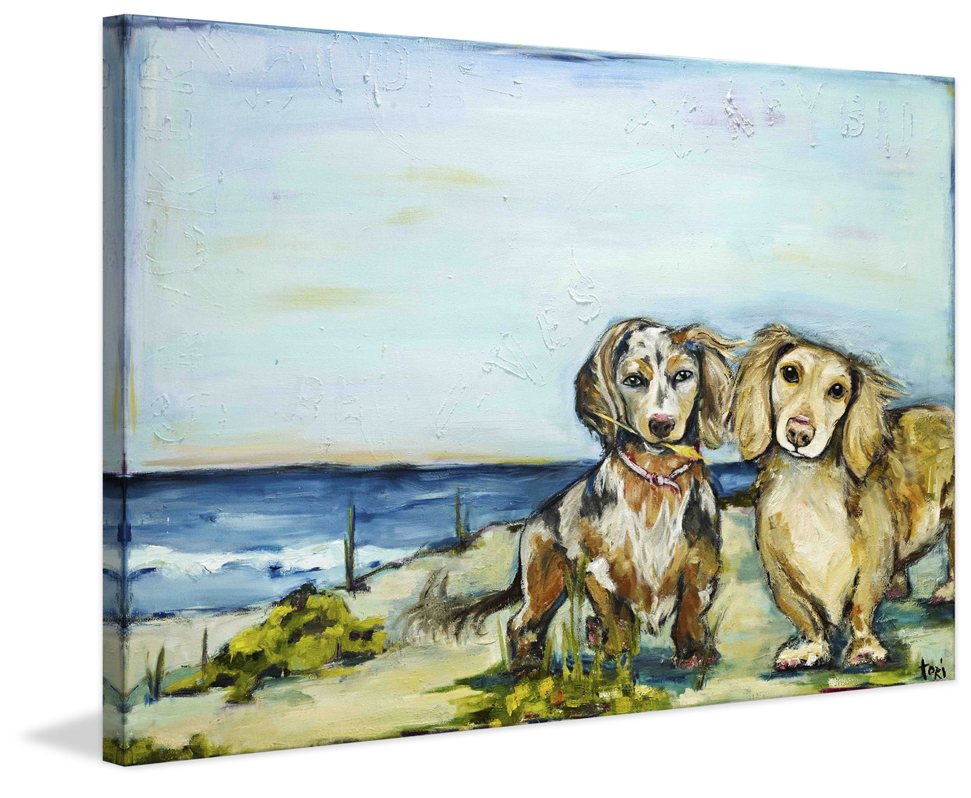 Marmont Hill "Beautiful Dachshunds" by Tori Campisi Painting Print on Canvas