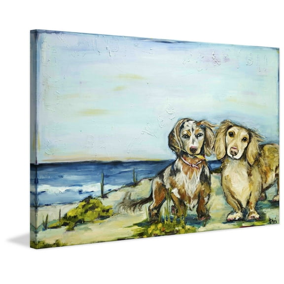 Marmont Hill "Beautiful Dachshunds" by Tori Campisi Painting Print on Canvas