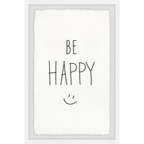 Marmont Hill Being Happy Framed Wall Art, 12.00" x 1.50"