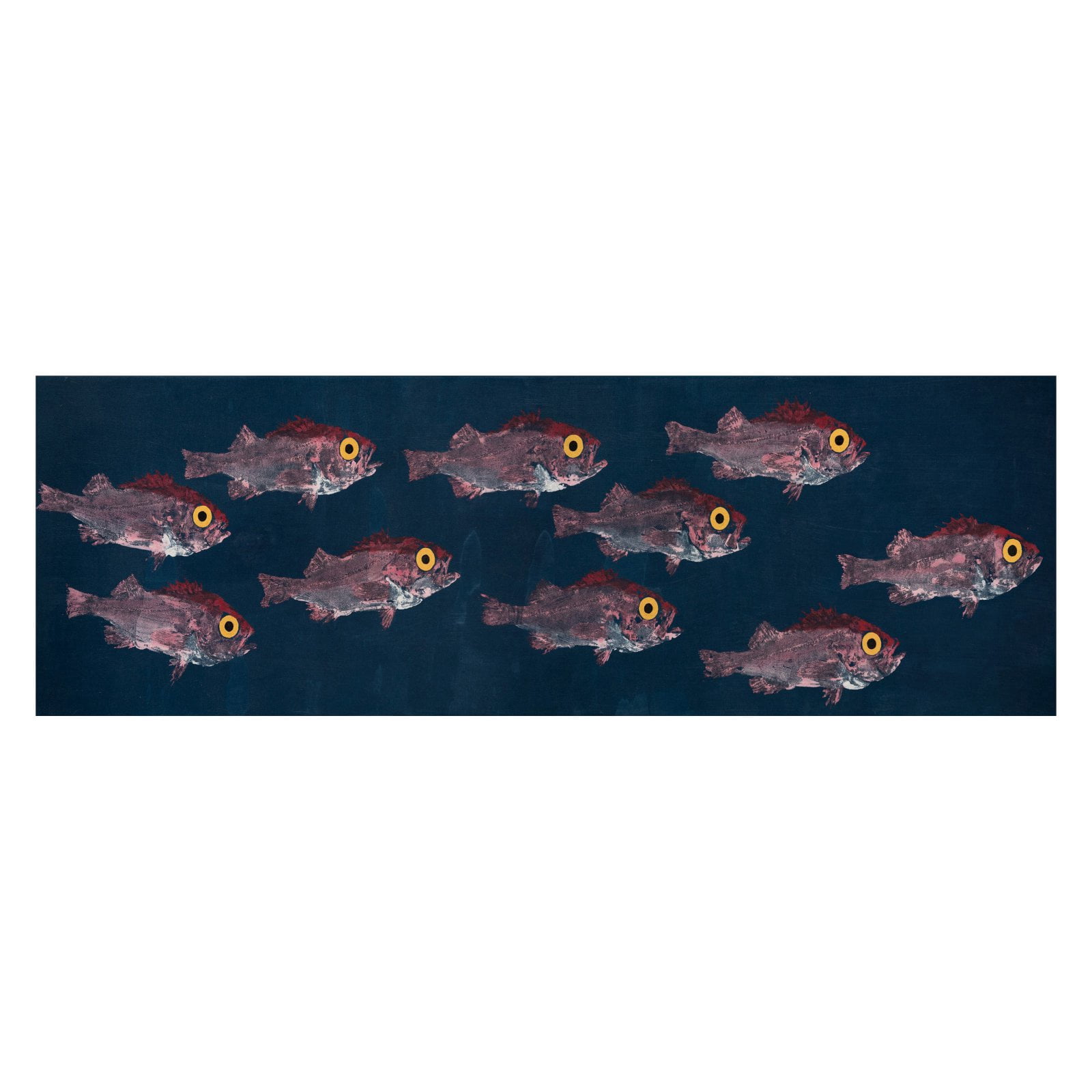 Marmont Hill "Big-Eyed Fish" by Michael Pantalos Painting Print on Wrapped Canvas