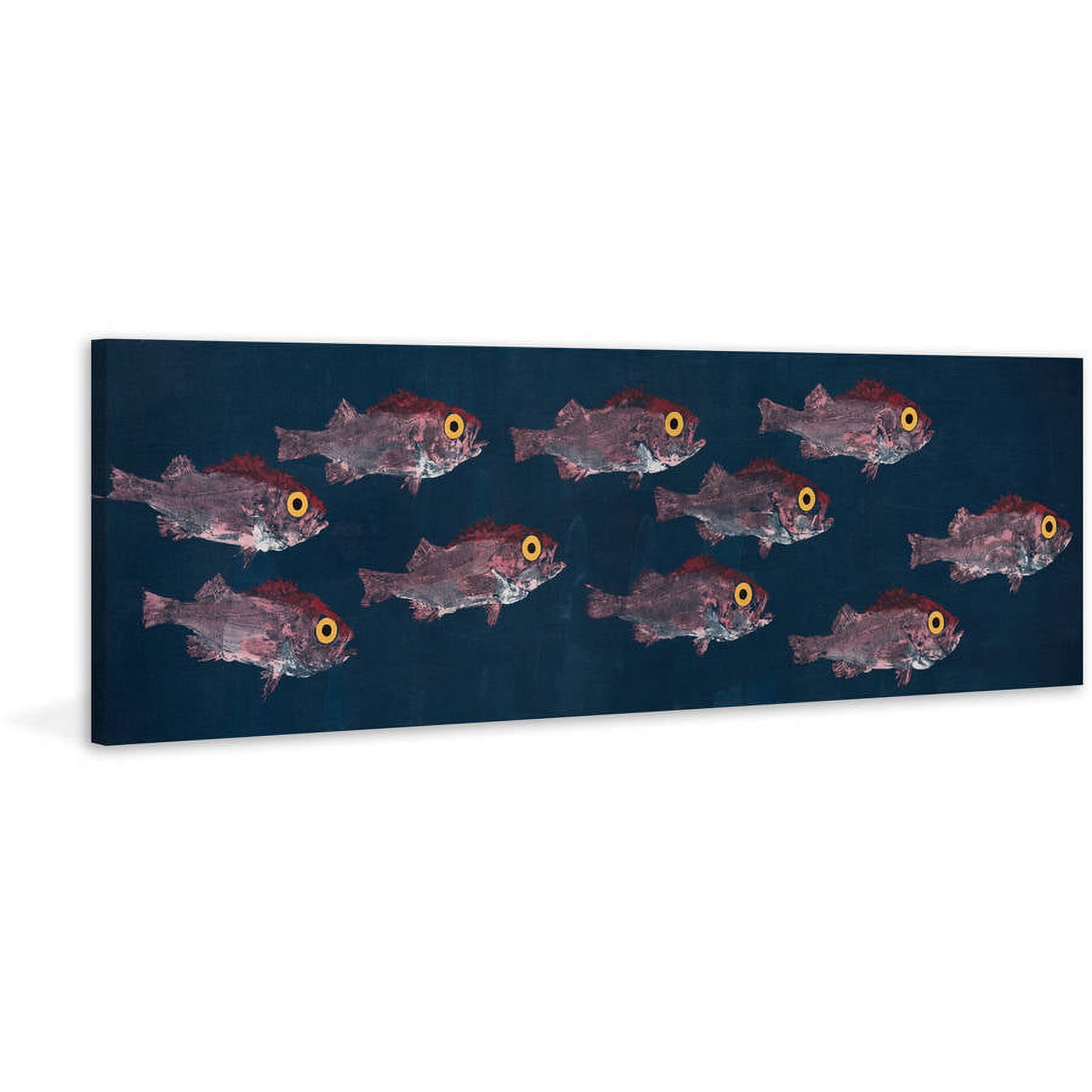 Marmont Hill "Big-Eyed Fish" by Michael Pantalos Painting Print on Wrapped Canvas
