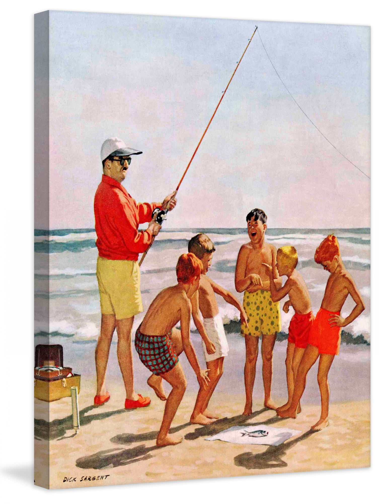 Marmont Hill Big Pole Little Fish by Richard Sargent Painting Print on Canvas