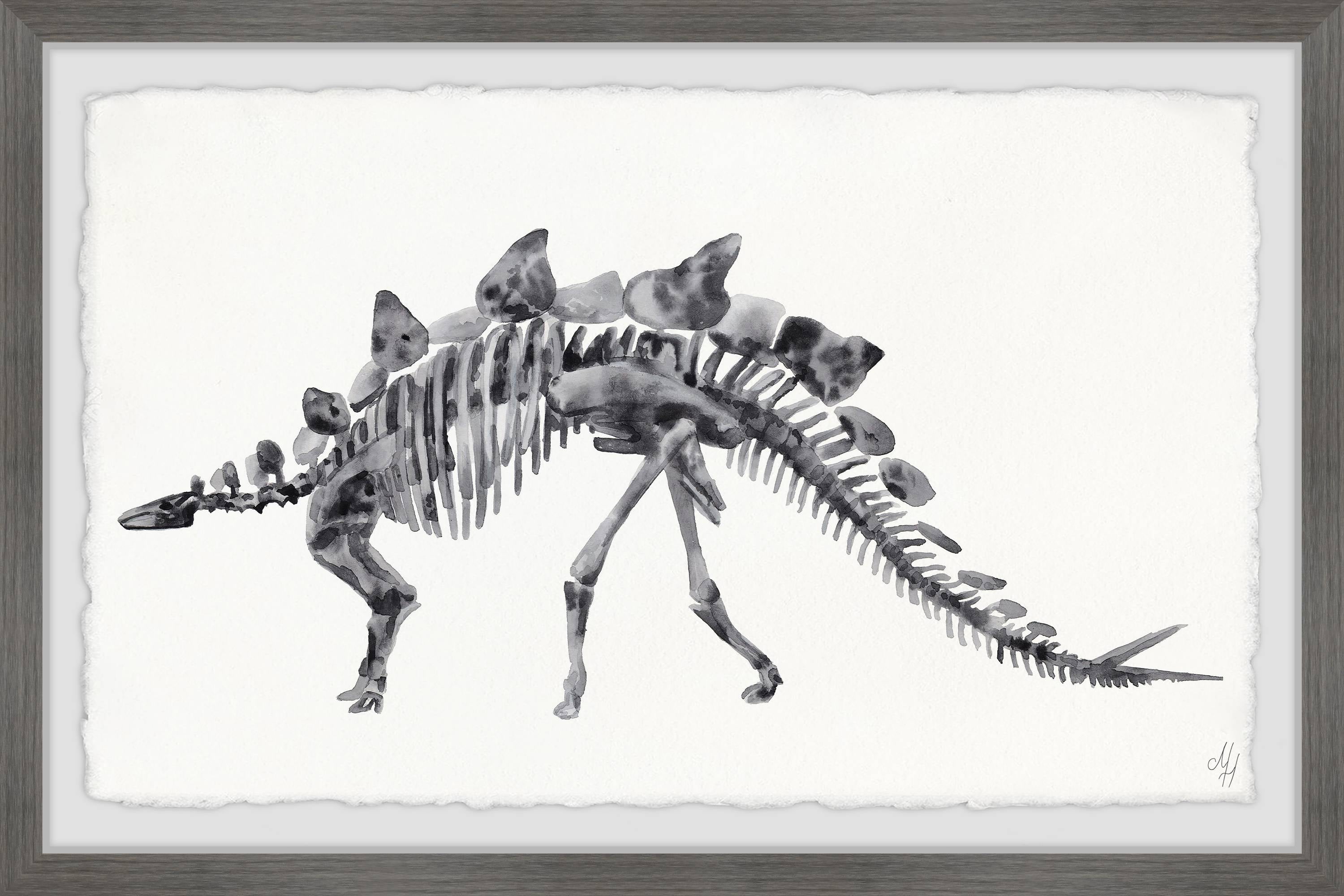 Marmont Hill Big Stegosaurus Skeleton Framed Wall Art, 24.00" x 1.50"