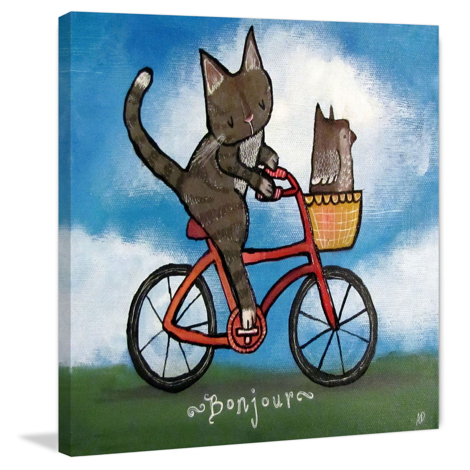Cat riding in bike basket top