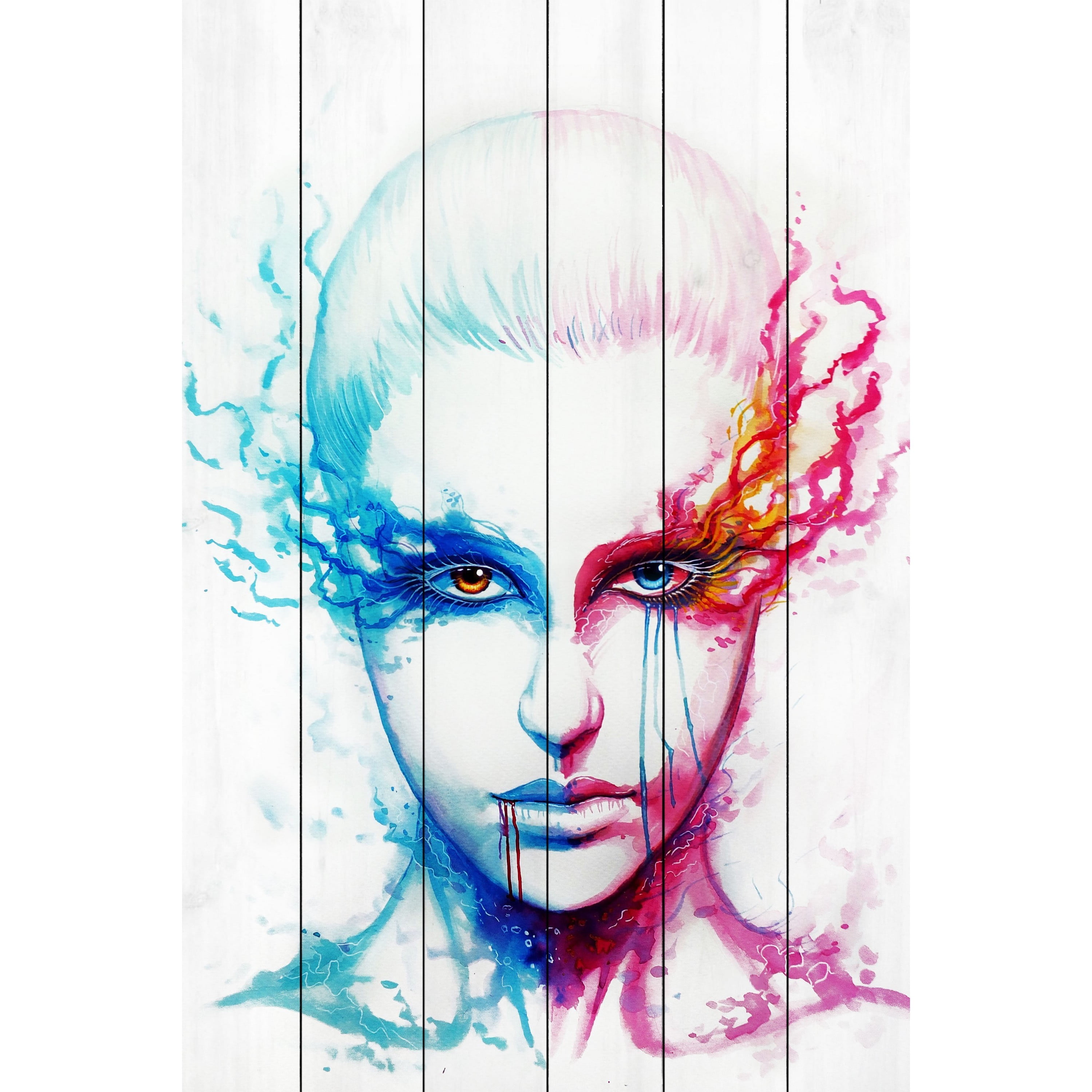 Marmont Hill "Bipolarity" Painting Print on White Wood