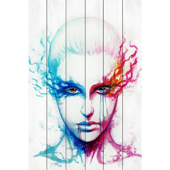 Marmont Hill "Bipolarity" Painting Print on White Wood