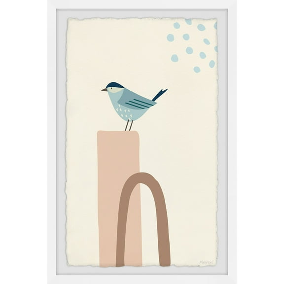 Marmont Hill Bird on Pillar Framed Painting Print
