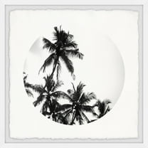 Marmont Hill Black Palm Leaves Framed Wall Art, 12" x 12"