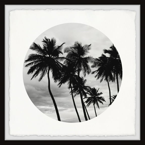 Marmont Hill Black Palm Trees Framed Wall Art, 12" x 12"