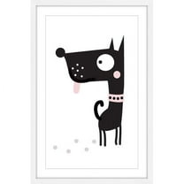 Marmont Hill "Black Puppy" by Katarina Snygg Framed Painting Print