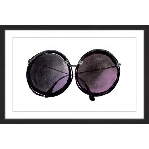 Marmont Hill "Black Sunglasses" by Christine Lindstrom Framed Painting Print