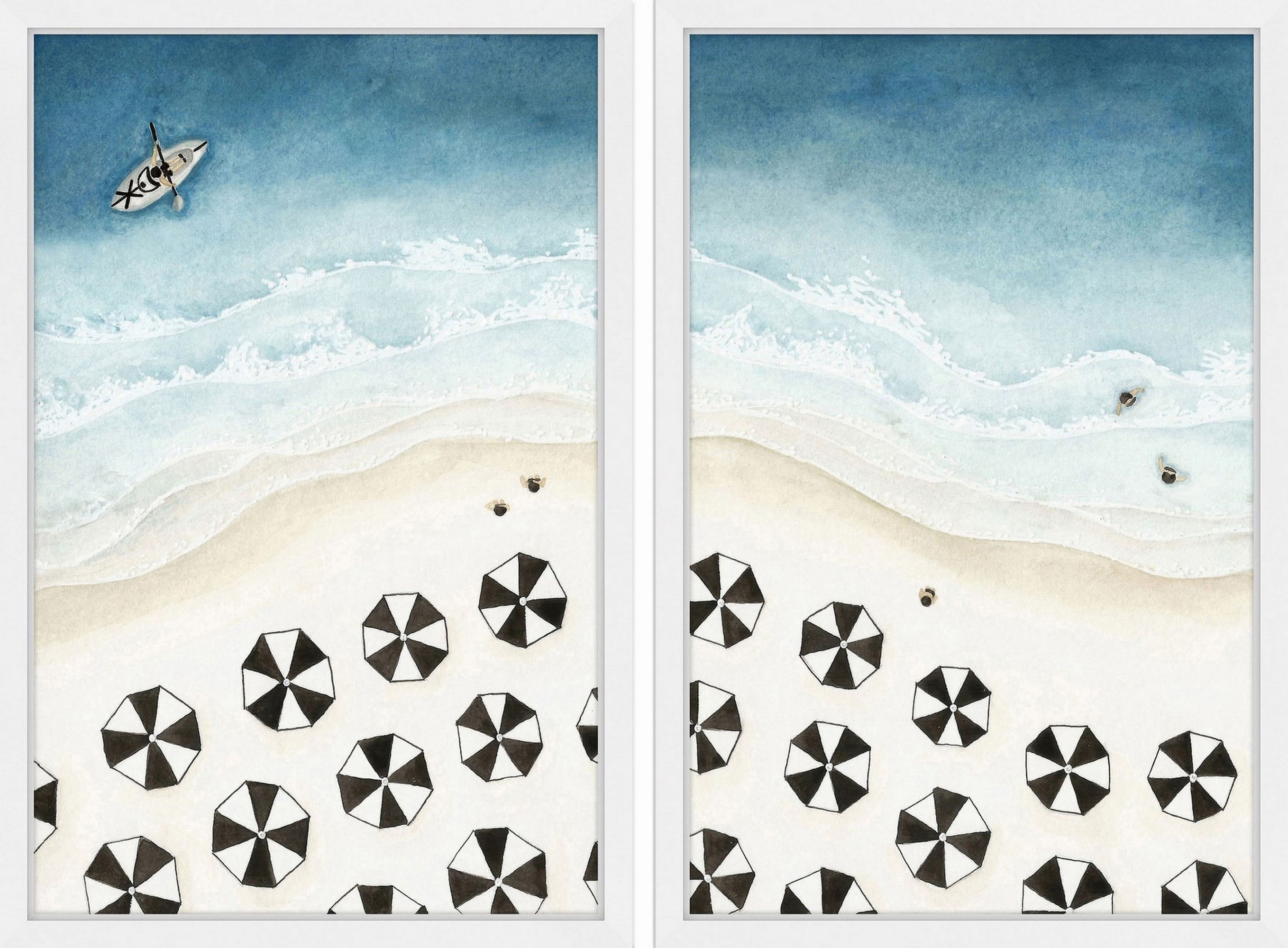 Marmont Hill Black Umbrellas Diptych by Dantell, 18" x 24"