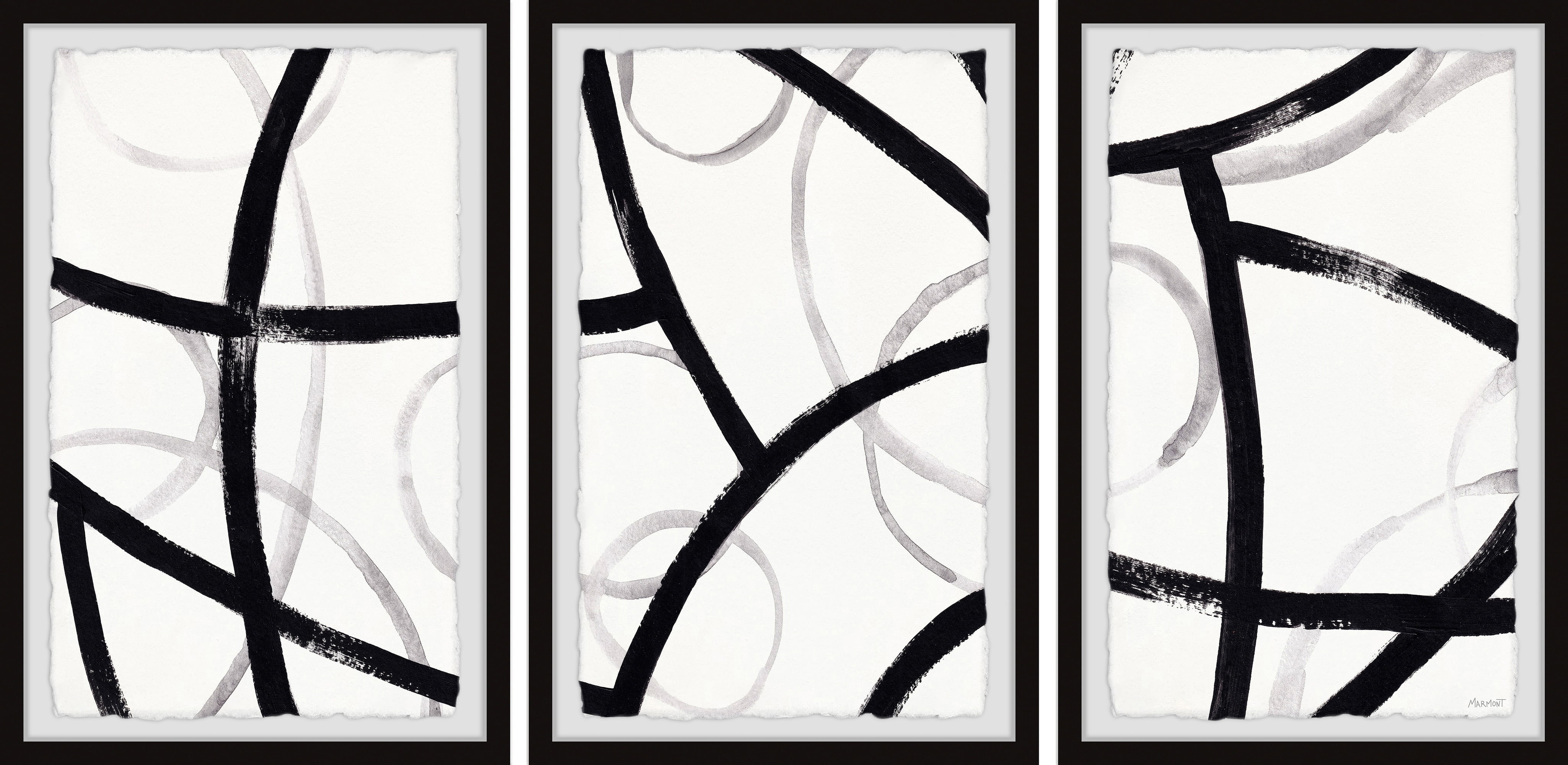 Marmont Hill Black and White Patterns Triptych