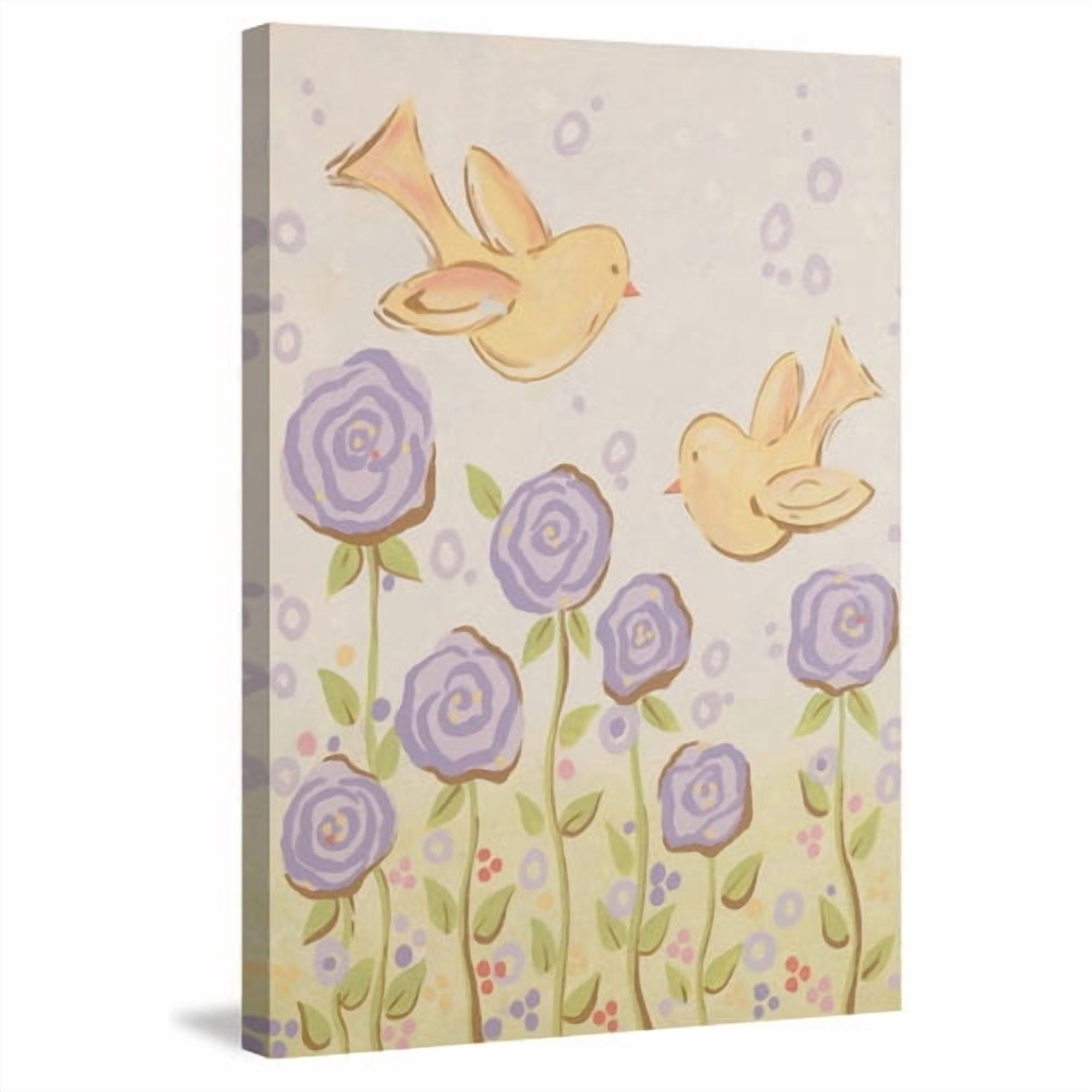 Marmont Hill "Blissful Chicks" by Reesa Qualia Painting Print on Wrapped Canvas