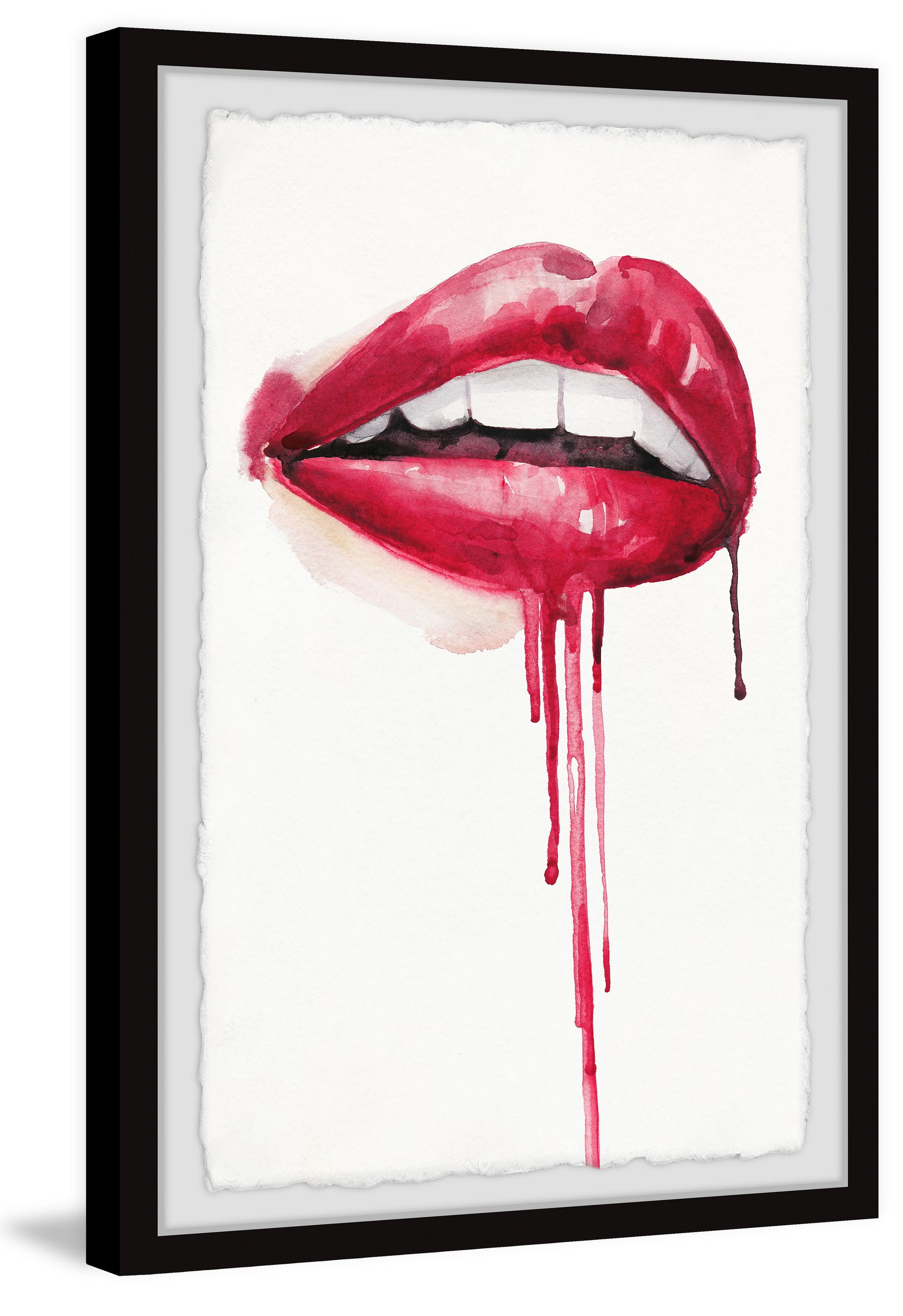 Marmont Hill "Blooded Lips" Framed Painting Art Print, 24.00" x 1.50"