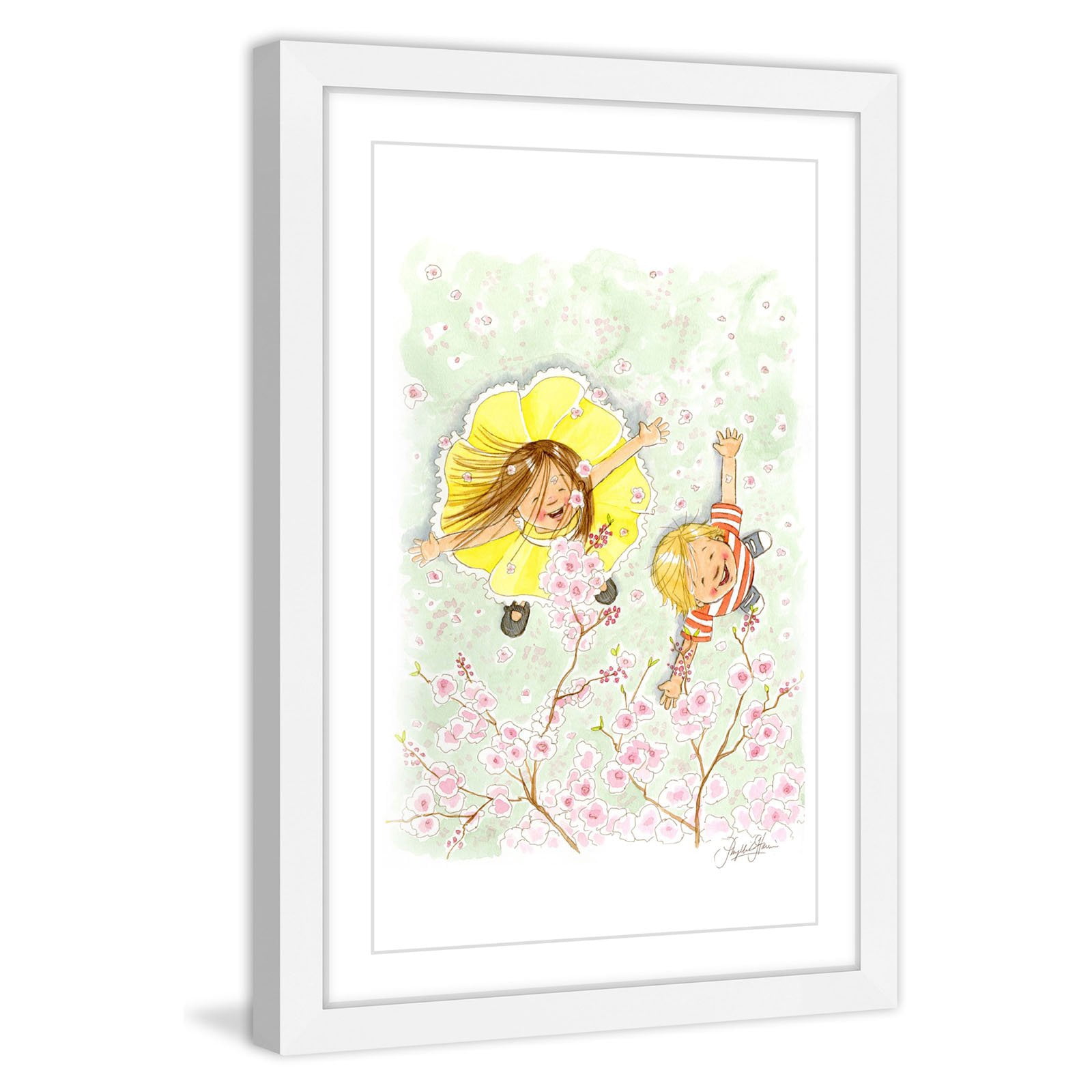 Marmont Hill - "Blossom Shower" by Phyllis Harris Framed Painting Art Print