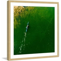 Marmont Hill "Blue Canoe" By Karolis Janulis Framed Painting Art Print, 12.0" x 1.5"