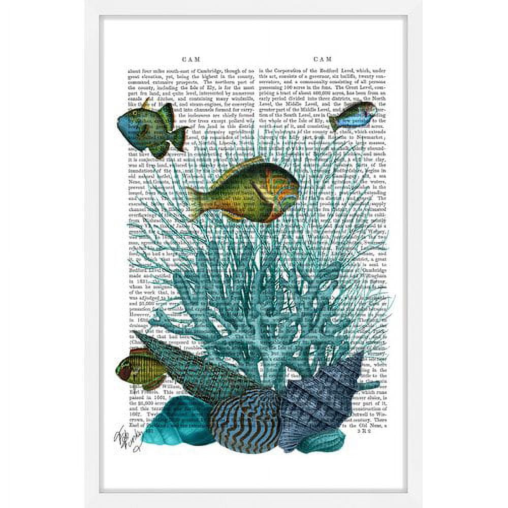 Marmont Hill "Blue Coral Fish" Framed Painting Print