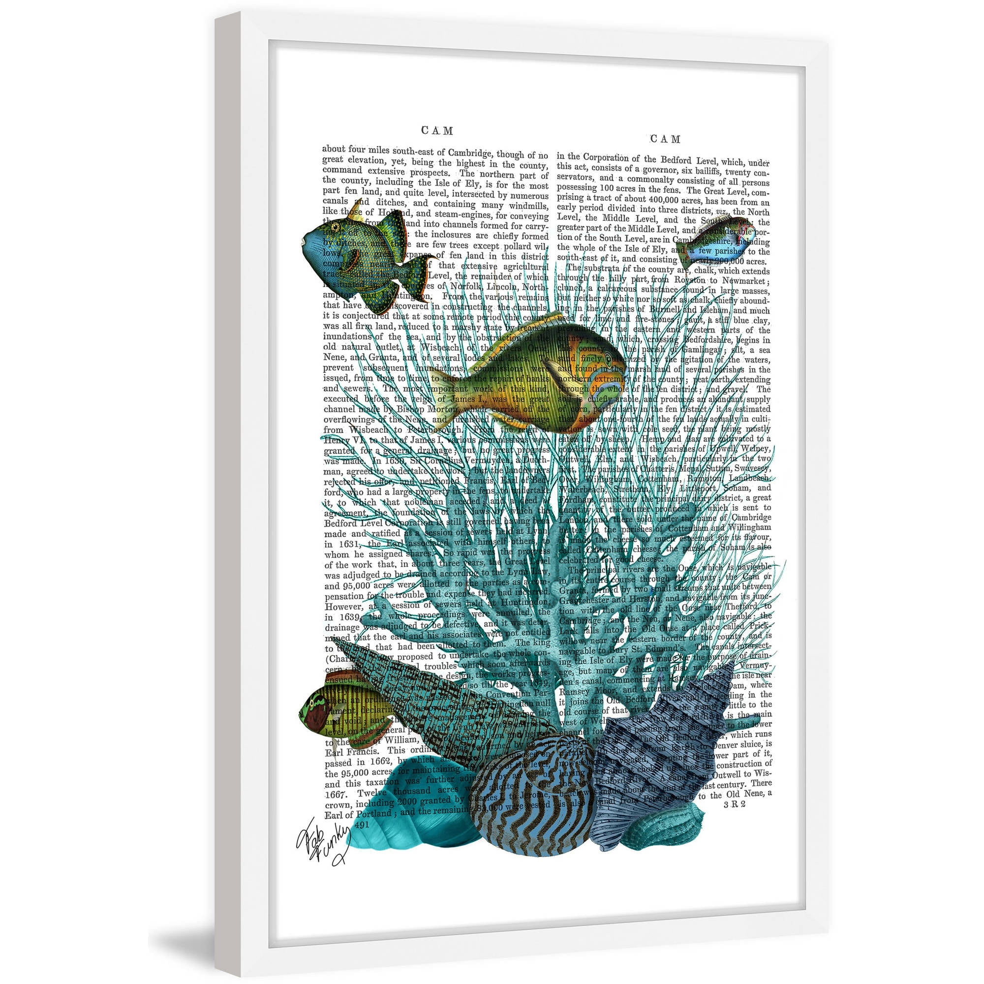 Marmont Hill "Blue Coral Fish" Framed Painting Print