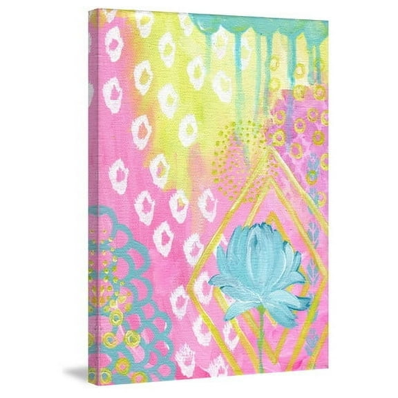 Marmont Hill "Blue Flower" by Jill Lambert Painting Print on Wrapped Canvas