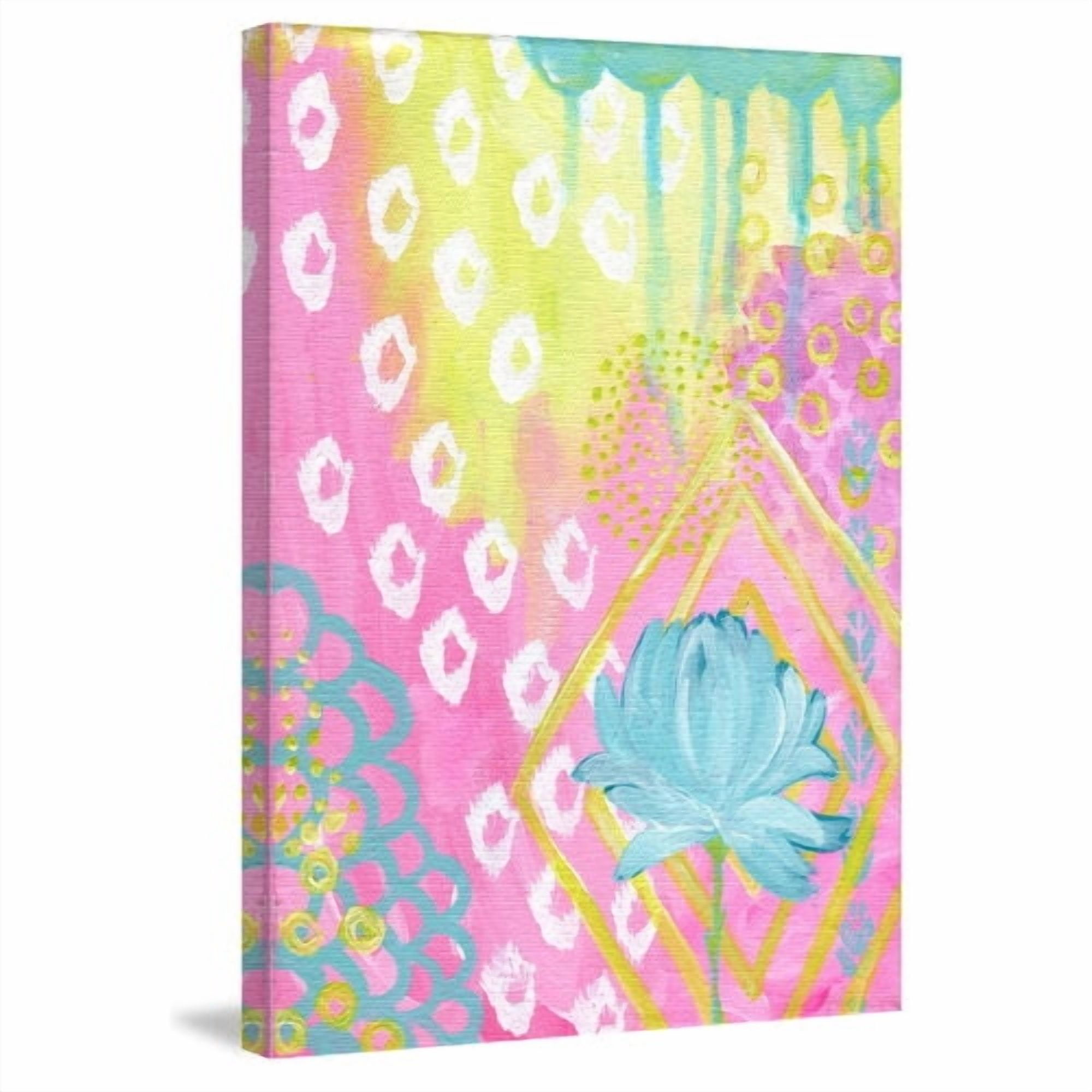 Marmont Hill "Blue Flower" by Jill Lambert Painting Print on Wrapped Canvas