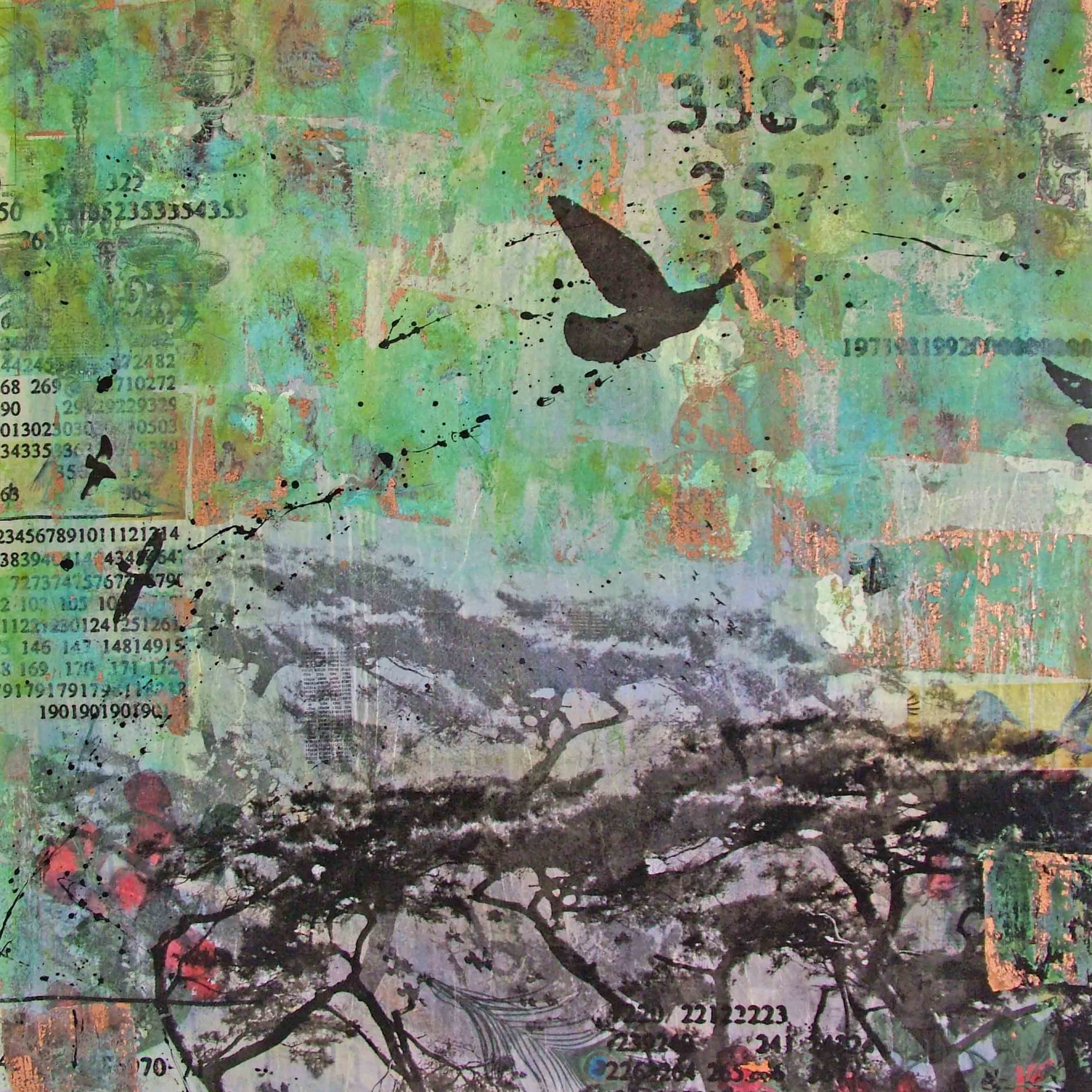 Marmont Hill "Blue Forest" by Tracy Silva Barbosa Painting Print on Canvas