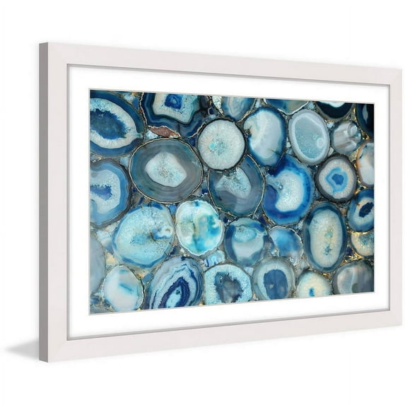Marmont Hill Blue Geode Bunch Framed Wall Art