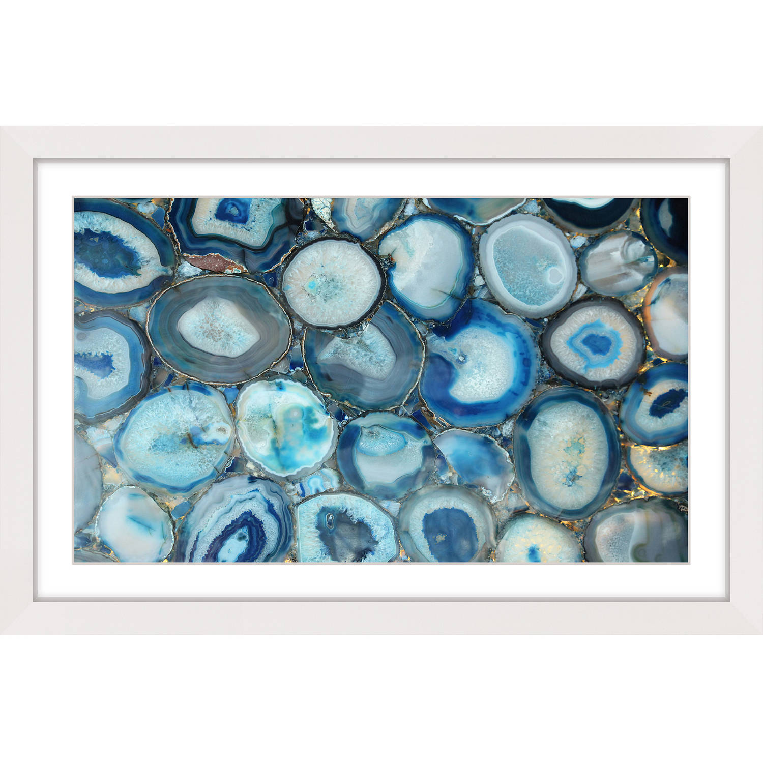 Marmont Hill Blue Geode Bunch Framed Wall Art - Giclee Print - Walmart.com