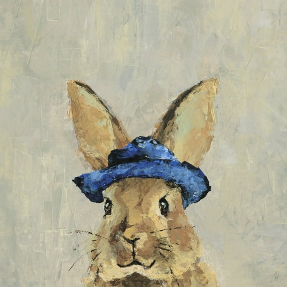 Marmont Hill Blue Hat Rabbit Canvas Wall Art