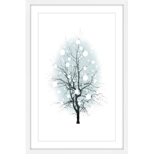 Marmont Hill "Blue Hue Bubbles" by Katarina Snygg Framed Painting Print