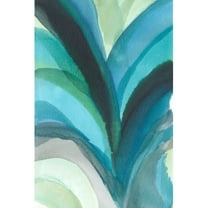 Marmont Hill "Blue Leaf Splash" Painting Print on Wrapped Canvas