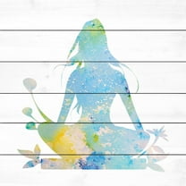 Marmont Hill "Blue Meditation" by Diana Alcala Painting Print on White Wood