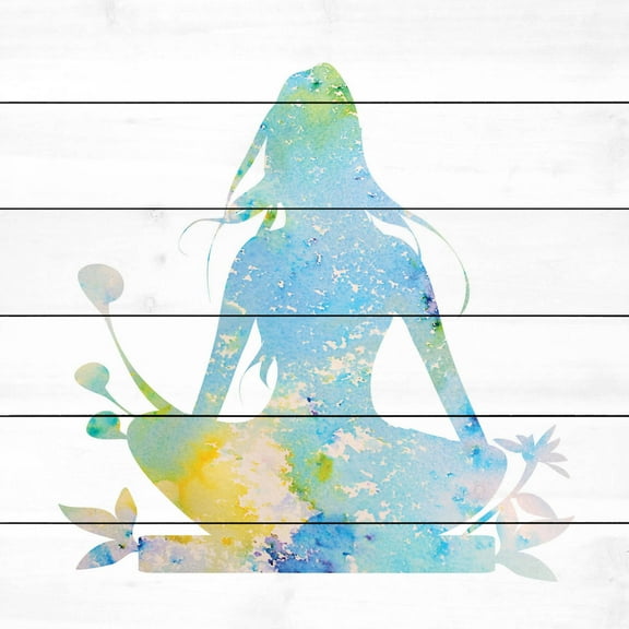 Marmont Hill "Blue Meditation" by Diana Alcala Painting Print on White Wood