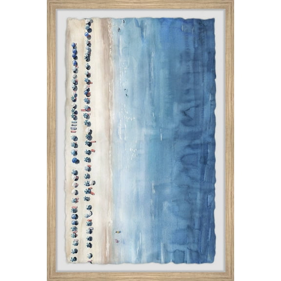 Marmont Hill Blue Sun Loungers Framed Wall Art