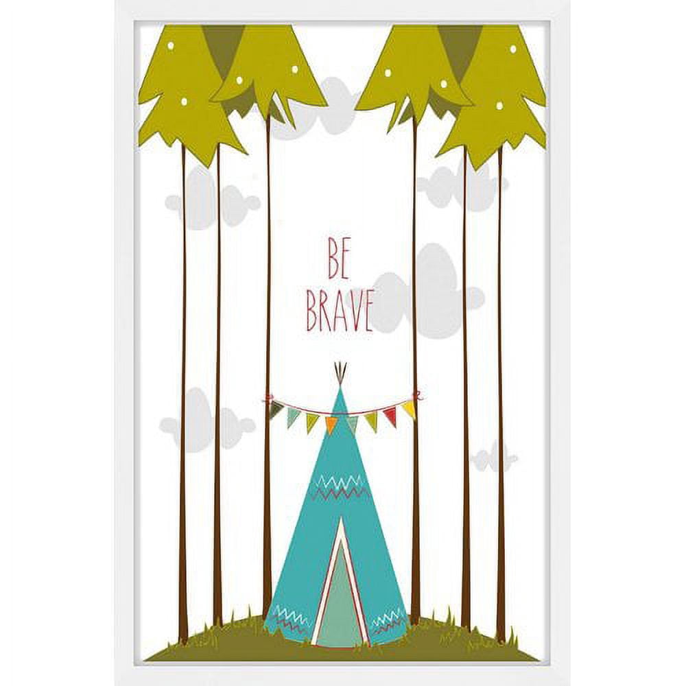 Marmont Hill "Blue Tee Pee" by Karen Zukowski Framed Painting Print