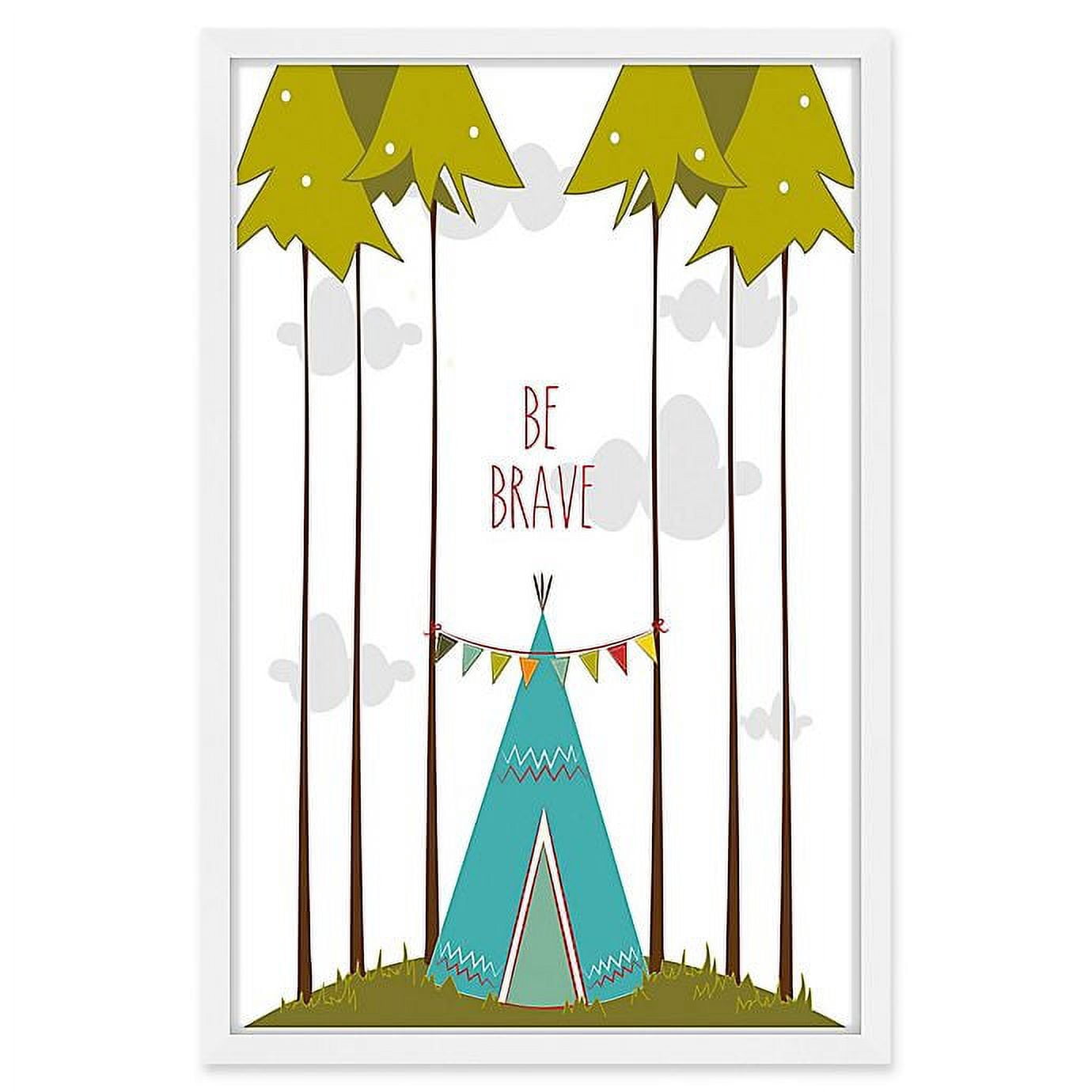 Marmont Hill Blue Teepee 16-Inch x 24-Inch Framed Wall Art